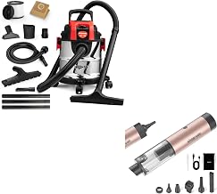 Shop-Vac 3 Gallon 4.0 HP Wet/Dry Vacuum with Blower Function and S4 Mini Car Vacuum Cordless (Champagne)
