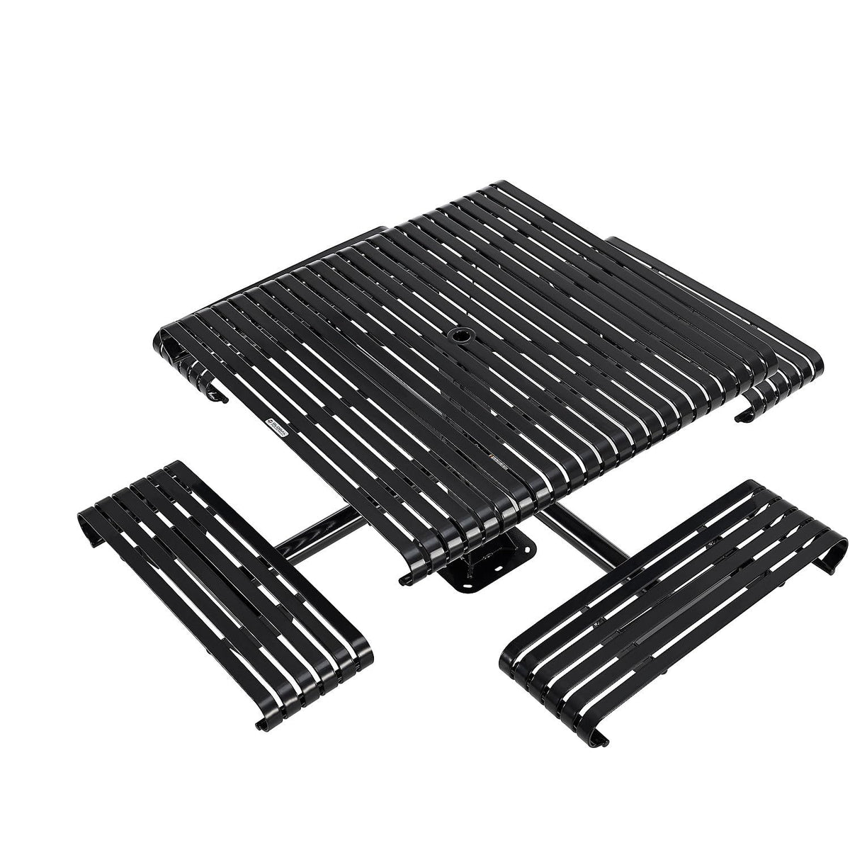 46" Square Steel Slat Picnic Table by Global Industrial – Alloy Steel, Black, Model 271673