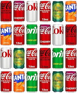 Coca-Cola Variety Pack – 24 Pack Assorted Mini Soda (7.5 Fl Oz Cans) – Coke, Cherry Coke, Diet Coke, Coke Zero, Fanta Orange, Seagram’s Ginger Ale & Sprite