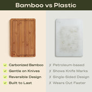 Royal Craft Wood Bamboo Cutting Board Set, 3 Piece with Juice Groove, Brown