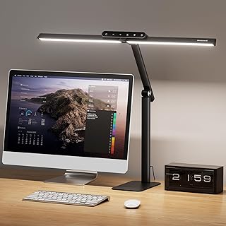 Honeywell HJ1BK Eye-Caring 1200LM LED Architect Desk Lamp for Home Office | CRI≥97, Flicker-Free, 4 Color Temps, Task Desk Light with Base for Computer, Study, Black