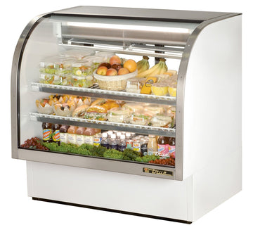 Refrigerated Curved Glass Display by TRUE – White, Model TCGG-48