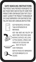 Meat Poultry Handling Label White - 1"L x 1 3/4"H 1000 Per Roll