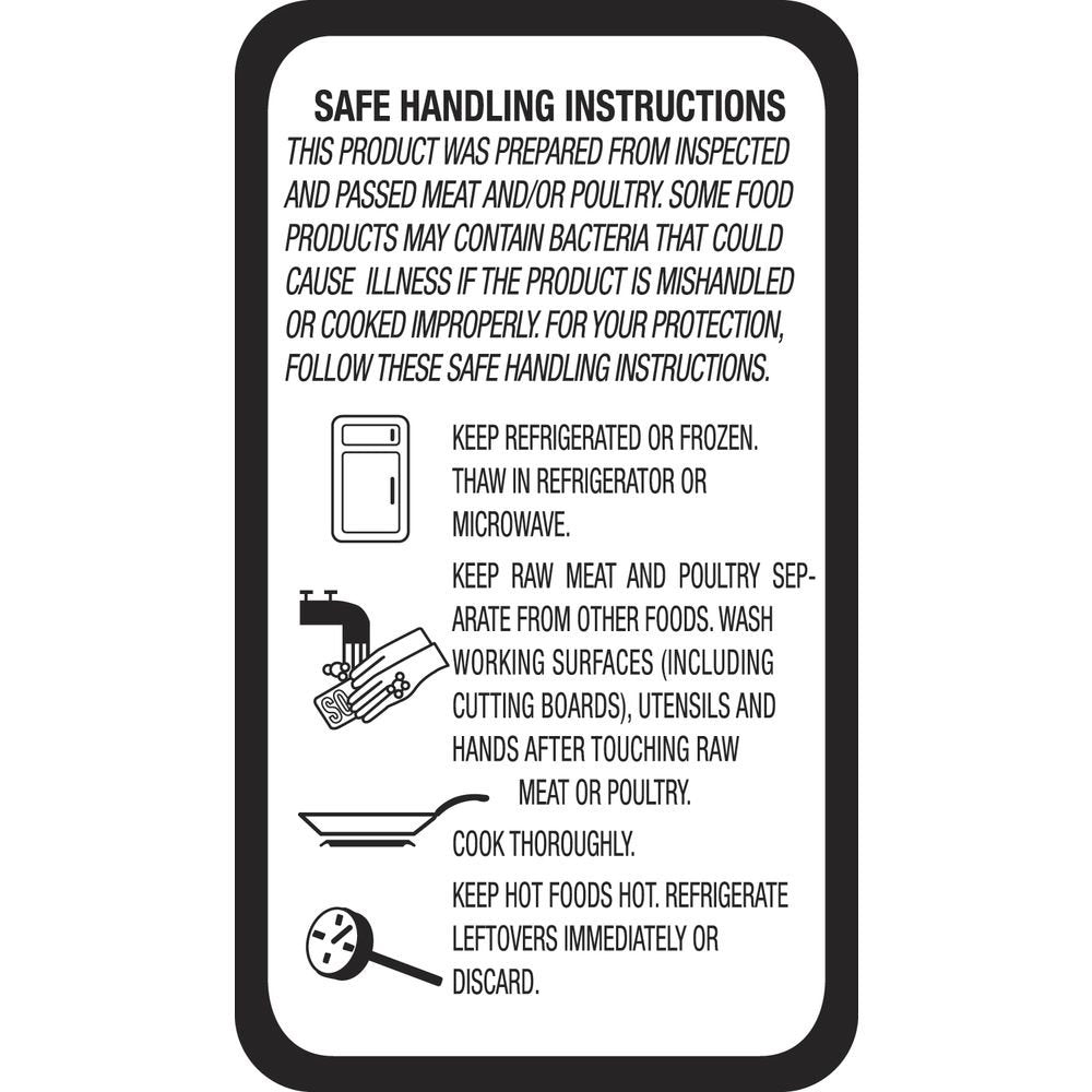 Meat Poultry Handling Label White - 1"L x 1 3/4"H 1000 Per Roll by HUBERT – 1*1.75 inches, Paper, White, Model 21731
