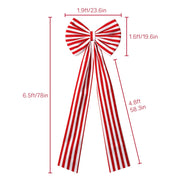 Zesua Giant Holiday Bow, 6.5 Feet, Red and White Striped