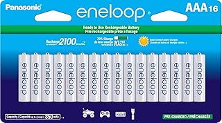 Panasonic BK-4MCCA16FA eneloop AAA 2100 Cycle Ni-MH Pre-Charged Rechargeable Batteries, 16 Pack