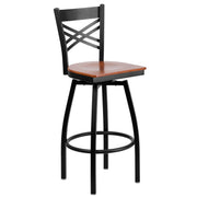 Flash Furniture Cherry Wood Seat/Black Metal Frame / 2 Pack / 1 Barstools