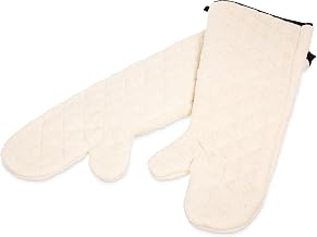 Terry Oven Mitts, San Jamar, Professional Grade, 500°F, 24", Pair, Natural