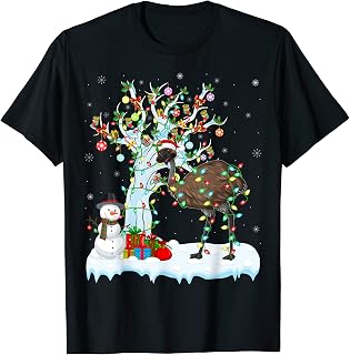 Emu Bird Xmas Element Tree Lighting Emu Christmas T-Shirt