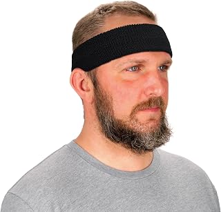 Ergodyne Chill-Its 6550 Sweatband, Sweat Wicking Headband, Black, 1 Count (Pack of 1)