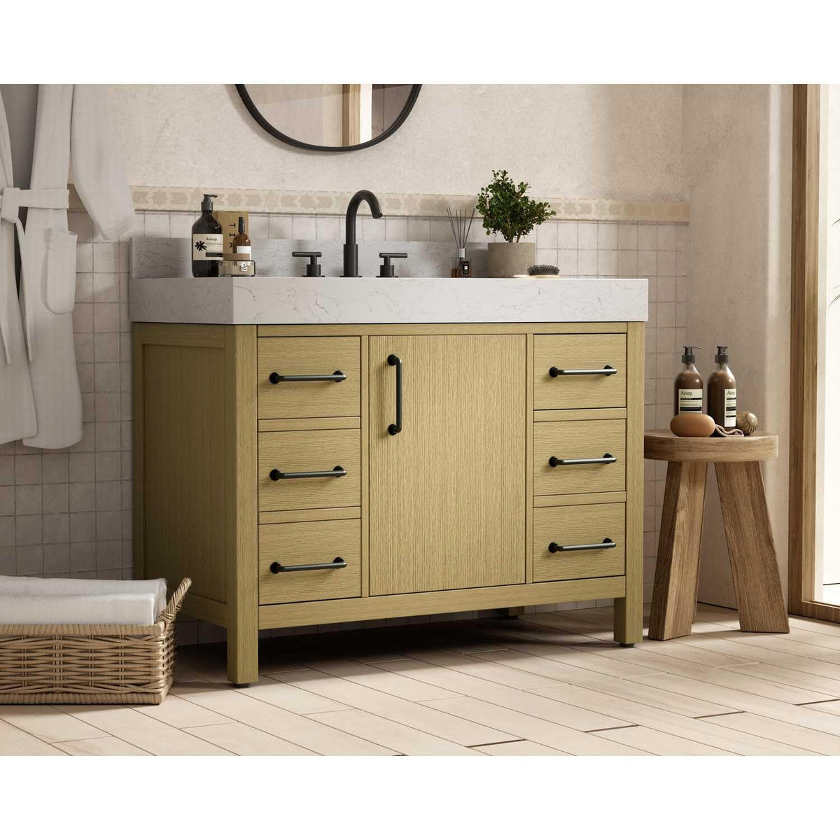 Elegant Kitchen and Bath 42" Single Bathroom Vanity in Honey Brown by Elegant Lighting – unspecified, Wood, Honey Brown, Model VF60642MHB-BS