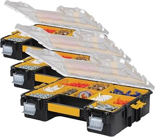 DEWALT Small Parts Organizer, Hardware Storage Box with Removable Dividers, 10-Compartment (DWST14825) (Pack of 3)