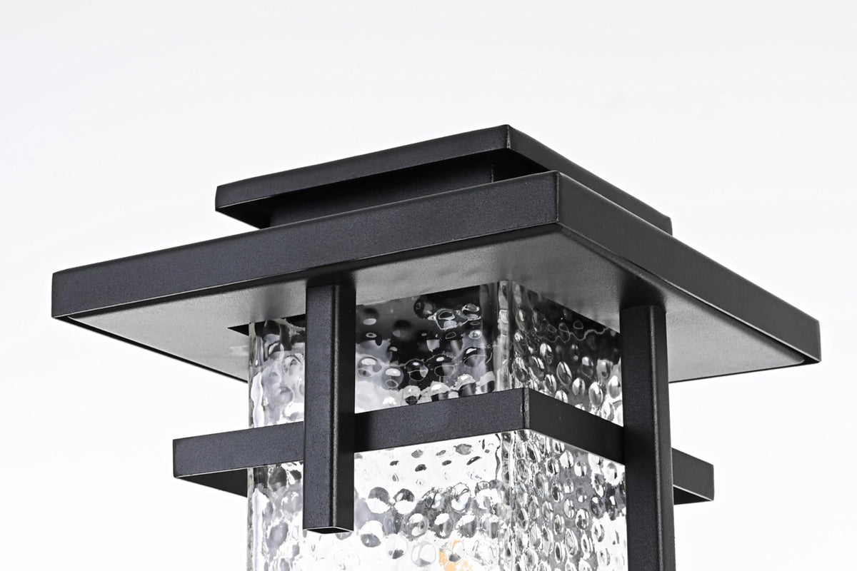 Cambria One Light Outdoor Post Mount Black by Lighting Design – Iron, Black, Model OD320P17BK