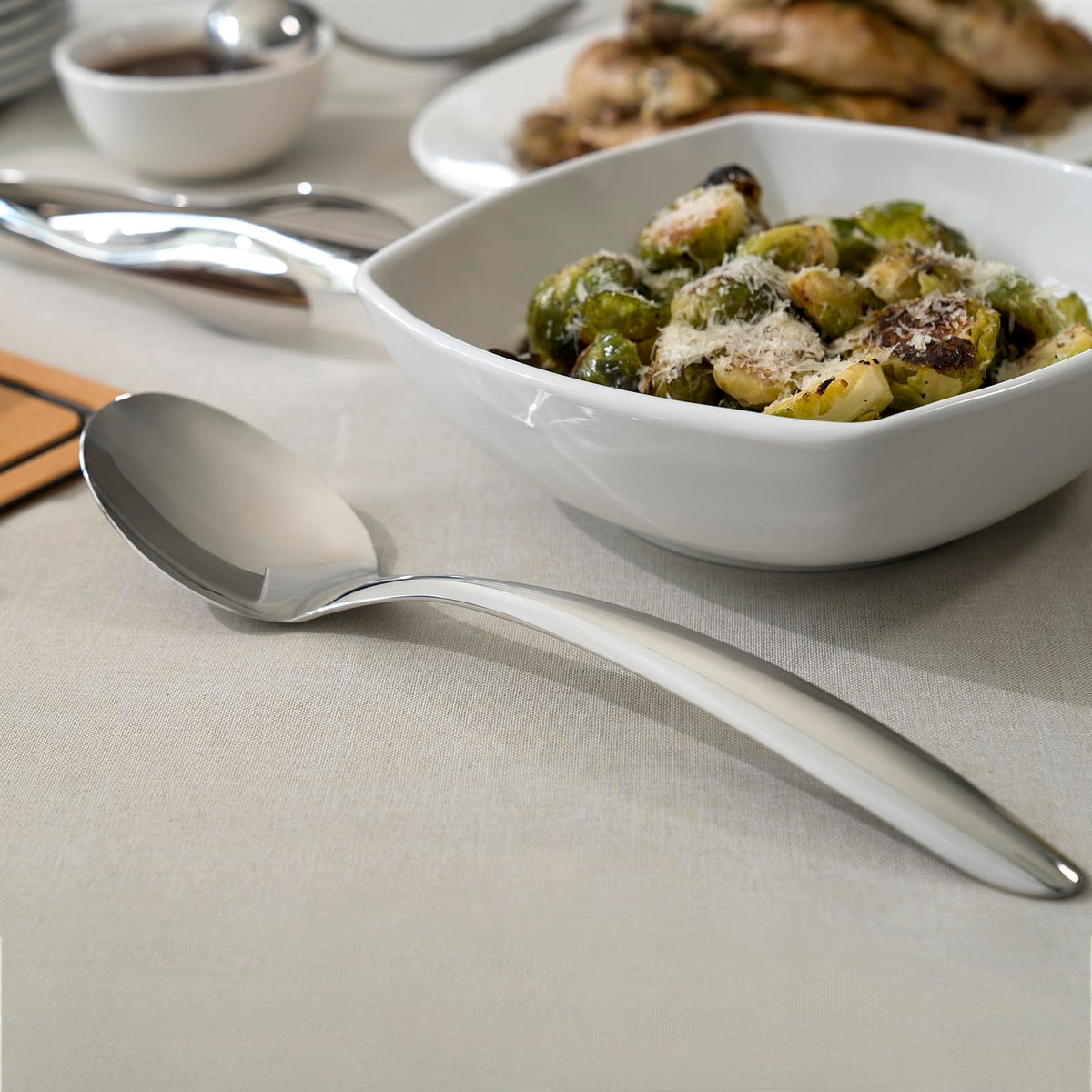 Tempo Solid Spoon by Cuisipro – Medium, Stainless Steel, Silver, Model 7112703