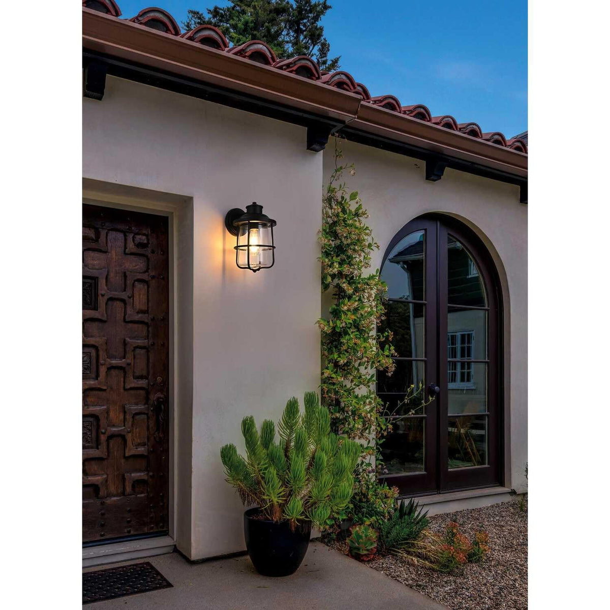 Huxley One Light Outdoor Wall Sconce Black by Lighting Design – 8", Iron, Black, Model OD808W12BK
