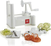 PADERNO World Cuisine 3-Blade Vegetable Slicer / Spiralizer, Counter-Mounted and includes 3 Stainless Steel Blades