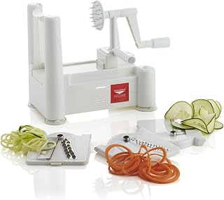 PADERNO World Cuisine 3-Blade Vegetable Slicer / Spiralizer, Counter-Mounted and includes 3 Stainless Steel Blades
