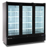 81" Glass Door Merchandiser Refrigerator by MAXX Cold – 73.0 cubic_feet, Black, Model MXGDM-73RBHC