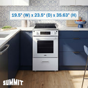 Summit 20" Induction Range by Summit Appliance – 20 Inch, 2.09 cubic_feet, White, Model REN20SS4