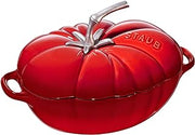 STAUB Cast Iron Dutch Oven 3-qt Tomato Cocotte, Made in France, Serves 2-3, Cherry