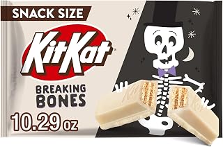 Kit Kat Breaking Bones White Creme Snack Size, Halloween Wafer Candy Bars Bag, 10.29 oz