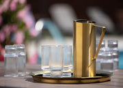 Water Pitcher by Service Ideas – 64 Ounces, 64.0 fluid_ounces, Stainless Steel, Vintage Gold, Model X7025BSVG
