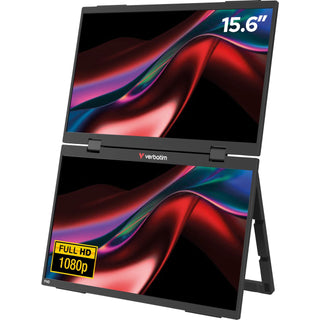 Portable 15.6 FHD Dual Monitor Essentials by Verbatim – 15,6", black, Model 32403