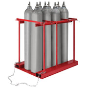 Stationary Forkliftable Cylinder Storage Caddy with by Global Industrial – 34" W x 43" D x 41" H, Alloy Steel, Red, Model 270219