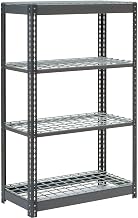 Global Industrial Heavy Duty Shelving 36" W x 18" D x 60" H with 4 Shelves, Wire Deck, Gray