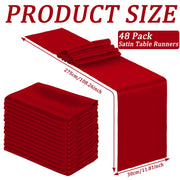 Bencailor Satin Table Runner, 12 x 108 Inch, Red, 24 Pack