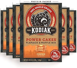 Kodiak Cakes Protein Pancake Energy Cakes, Flapjack & Waffle Mix, Pumpkin Flax, 18 Oz (Pack Of 6)