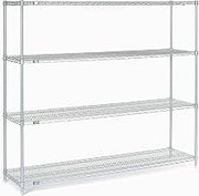 Nexel 24725C Nexel Chrome Wire Shelving, 72" W X 24" D x 54" H