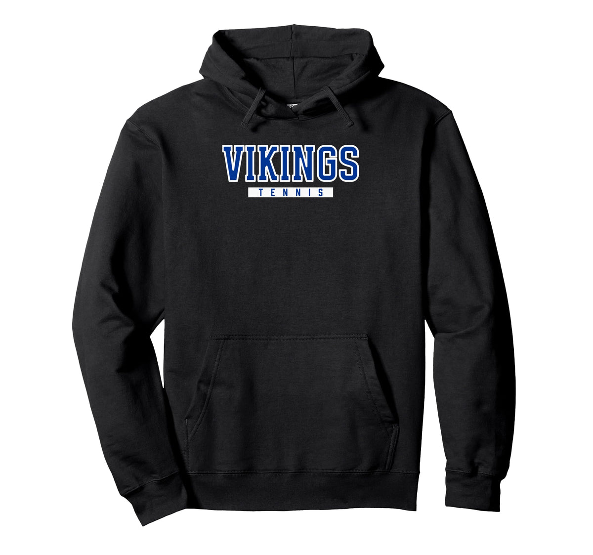 Curtis Vikings Tennis Pullover Hoodie by Curtis Vikings Official High School Gear – Polyester, Black, Model 2R3G9B4NE4P