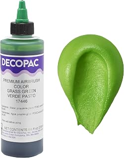 DecoPac Grass Green Food Coloring, 8 Fl Oz Airbrush Food Color, Edible Airbrush For Cake Decorating, Cookie Airbrush Coloring, Food Airbrush Kit Add-on, Airbrushes For Cake Decorating 8Fl Oz