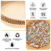 Patelai Ceramic Pie Weights and Parchment Liners, 2 lb with 50 Count, Multicolor