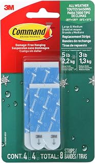 Command Outdoor Refill Strips Variety Pack [Removable]: 4 Medium and 4 Large Strips (White)