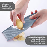 Hobelix Vegetable Slicer by Westmark – 9.1 x 2.8 x 0.8 in, Stainless Steel, Blue, Model 117022EB