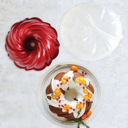 Holiday Formed Swirl Bundt with Cake Keeper | Red by Nordic Ware – 10 cup, BPA & Melanie free plastic, Red, Model 52025