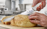 Ultimate White 10" Curved Wavy Edge Bread Knife by Mercer Culinary – 10", Stainless Steel, White, Model M18132