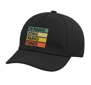I'm Marko Doing Marko Things Funny Personalized Quote Adjustable Printed Baseball Hat by Personalized Gift Ideas Marko – Cotton, Black