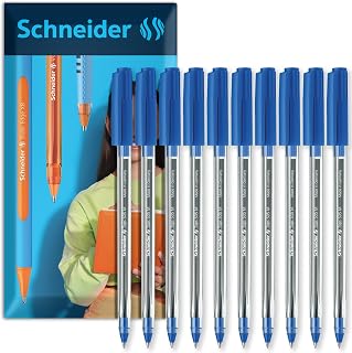 Schneider Tops 505 Ballpoint Pen Medium 0.5mm Blue Ink Pack of 10 | 0.5mm Writing Line, Visible Ink Supply, Smudge-Resistant, For Home, Work & Office Use