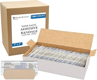 Henry Schein Sheer Strip Adhesive Bandages, 1" x 3", Sterile, 1500 Ct