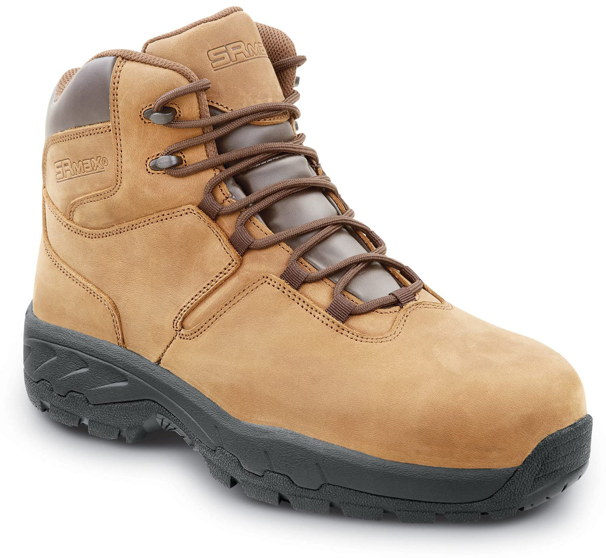 Mens 6 Brown Estes MaxTRAX Composite Toe WP by SR Max – 11, Leather, Brown