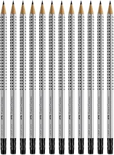 Faber-Castell Grip Graphite Pencils with Erasers – No. 2.5, 8mm, Drawing Pencils for Kids, Sketch Pencils, Art Pencils for Drawing and Shading (12 Count)