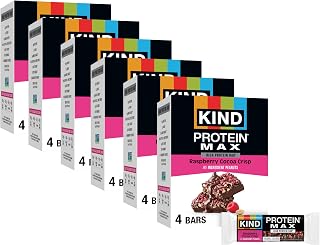 KIND Protein MAX Bars, Raspberry Cocoa Crisp, High Protein Snacks, 24 ct