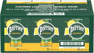 Perrier Pineapple Flavored Sparkling Water, 11.15 Fl Oz (Pack of 24)