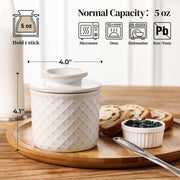 DOWAN Ceramic Butter Keeper, 5 Ounce Capacity, Diamond