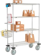 Nexelate Curbside Wire Truck w/4 Shelves & Pneumatic Casters, 48" L x 18" W x 72" H
