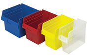 QUANTUM STORAGE SYSTEMS Clear / 18L x 12W x 4H / Economy 4" Shelf Bins Open Storage Bins