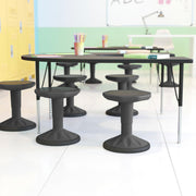 Kids 14-18 in Adjustable Stool with Non-Skid Bottom by Flash Furniture – Set of 1, Rubber, Polypropylene, Thermoplastic, Grey, Model AY-9001S-GY-GG